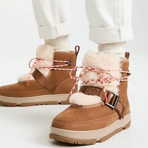 UGG Classic Weather Hiker Boots Strap Buckle Tie Chestnut Tan - Picture 10 of 10